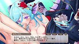 Monster girl passionately sucks cock in intense blowjob