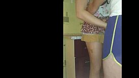 Sex in the kitchen with a maid! Fucked pussy in different poses, cum on chest!