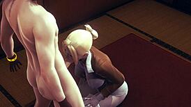 Feeling the passion in Shingeki no Kyojin hentai with Annie Leonhart's handjob and blowjob