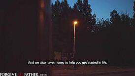 Deviante - Brunette Student Takes Rough Doggystyle Facial