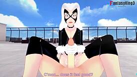 Black Cat Felicia Hardy Screwing Spider-Man in Wild POV Action