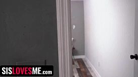 Tiny Stepsis Clara Handles Stepbro's Urges In Sloppy 3Some