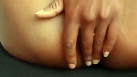 Horny Black Milf Fingers Wet Pussy Quietly at Work