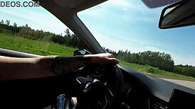 My stepsister is waiting (eagerly) for my sexual advances and pleasures herself during our way to the countryside by car
