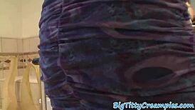 Hey, titjob babe chats on phone while pleasing me