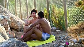 big-assed milf gets drilled at the beach