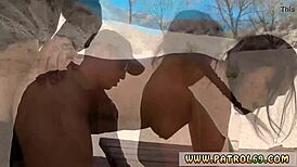 Beautiful Brunette in Stockings Joins Two Blondes for Hot Outdoor Trio