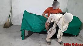 Narrative unfolds: Muslim maid gets taken by her owner in secret. Her tight ass feels every thrust in the hidden room.