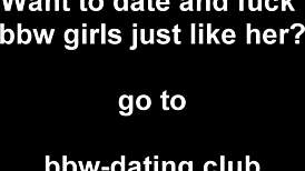 This brunette bbw casually gives a blowjob to a big black cock