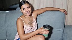 Late Night Fridge Buyer Assfucks Brunette Amateur