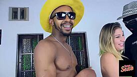 Wow, check Nina Lins banging hard with those huge cocks! What a scene!