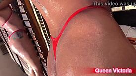 queen victoria riding a dildo on the beach in hot bikini