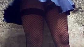 Sexy Upskirt Tease In Public Outdoor Skirt.
