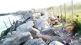 big-assed milf gets drilled at the beach