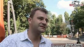 German Blonde Slut Meets Stranger at Wild Casting Session