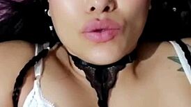 bluee’s beautiful face shows pleasure during solo masturbation