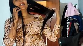 Colombian Beauty Masturbating Wildly After a Hot Party. She Teases with Every Touch.