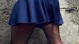 Sexy Upskirt Tease In Public Outdoor Skirt.