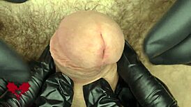 Close-Up View of Amateurs Using a 3-Way Urethral Stretcher for Intense Dilator Pre-Stretching