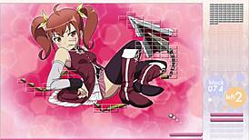 Kurusu Kanako strips during Arkanoid gameplay with clothes ripped.