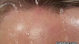 Hey, watch this wicked babe gulp every drop of cum