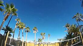 Povd Backyard Badminton Turns into Massage and Anal with Anissa Kate