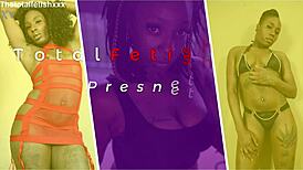 ebony goddess claps booty and plays with toys in shower