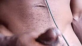 Stroking Big Black Cock, Cum on the Floor