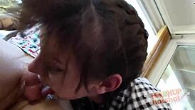 Throat fucked teen Hannah Hartman smokes and dates dick in garage! 😜