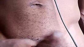 Stroking Big Black Cock, Cum on the Floor