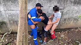 In the forest, she gave herself to two men near the metro.