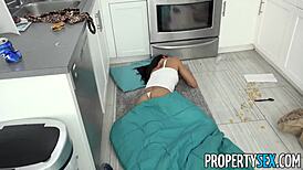 propertysex - uhh, sexy skinny babe gettin’ pounded by roommate’s huge cock!