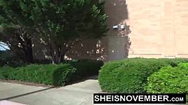 Cheating ebony girlfriend MsNovember bangs her boss in rough POV