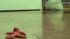 tall giantess clayman stomps on tiny figures in this huge fetish video.