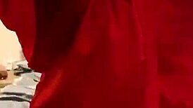 i feel the pleasure as brunette in red lingerie plays with herself