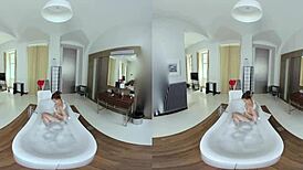 soaped up brunette girlfriend in czech vr
