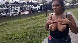 I love this sexy Latina giving me a crazy blowjob on my big cock