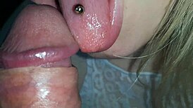 Wife meets husband after work in sexy outfit for bold blowjob and fingering