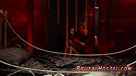 birthday gangbang with bondage and candle in pussy for poor little jade