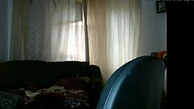 Blonde Russian bitch shows big ass and tits on webcam