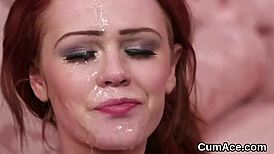 Slutty Hottie GULPS Cum Load On Face