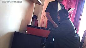 Damn! Watch this CCTV catch a secretary deepthroating the boss’s cock right at work.