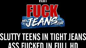 Ripping my girlfriend's ass apart with jeans on!