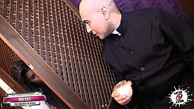 Teen confesses sins to perverted priest during intense blowjob session