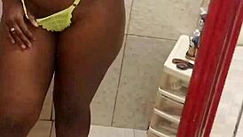 latina in lingerie shows natural tits at outdoor party