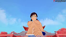 Avatar Korra screams, 'Fuck me cowgirl POV!'