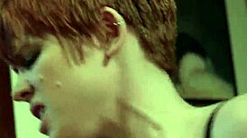 redhead lezdom brutally anal fucks bound asian slave in kinky bondage session