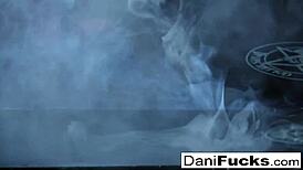 hot gothic vampire dani masturbates her big tits and pussy