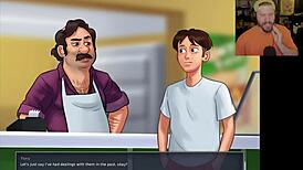 in summertime saga, netflix and chill turns into big cock masturbation and pussy play at home