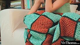 Two brunettes passionately kiss. Then one licks the other's pussy.